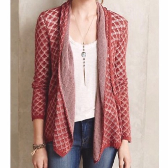 Anthropologie Sweaters - Knitted and Knotted Rust Cardigan Sweater Size Xs